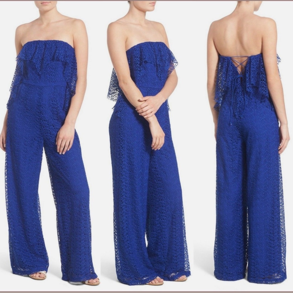 Free People Lemoncello Lace Overlay Jumpsuit Size 0